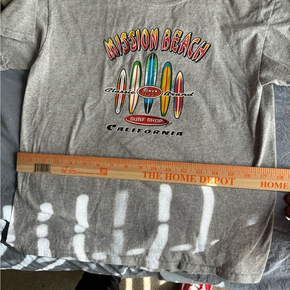 Mission Beach California Surf Shop Graphic Tee Gildan M Youth Cotton NWOT Gray - Picture 7 of 9